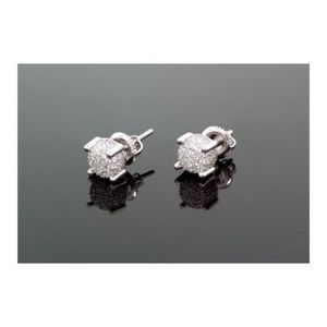.925 Sterling Silver Earrings 8mm white